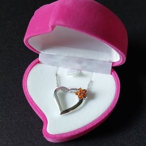 Avon NIB sterling 18" heart necklace